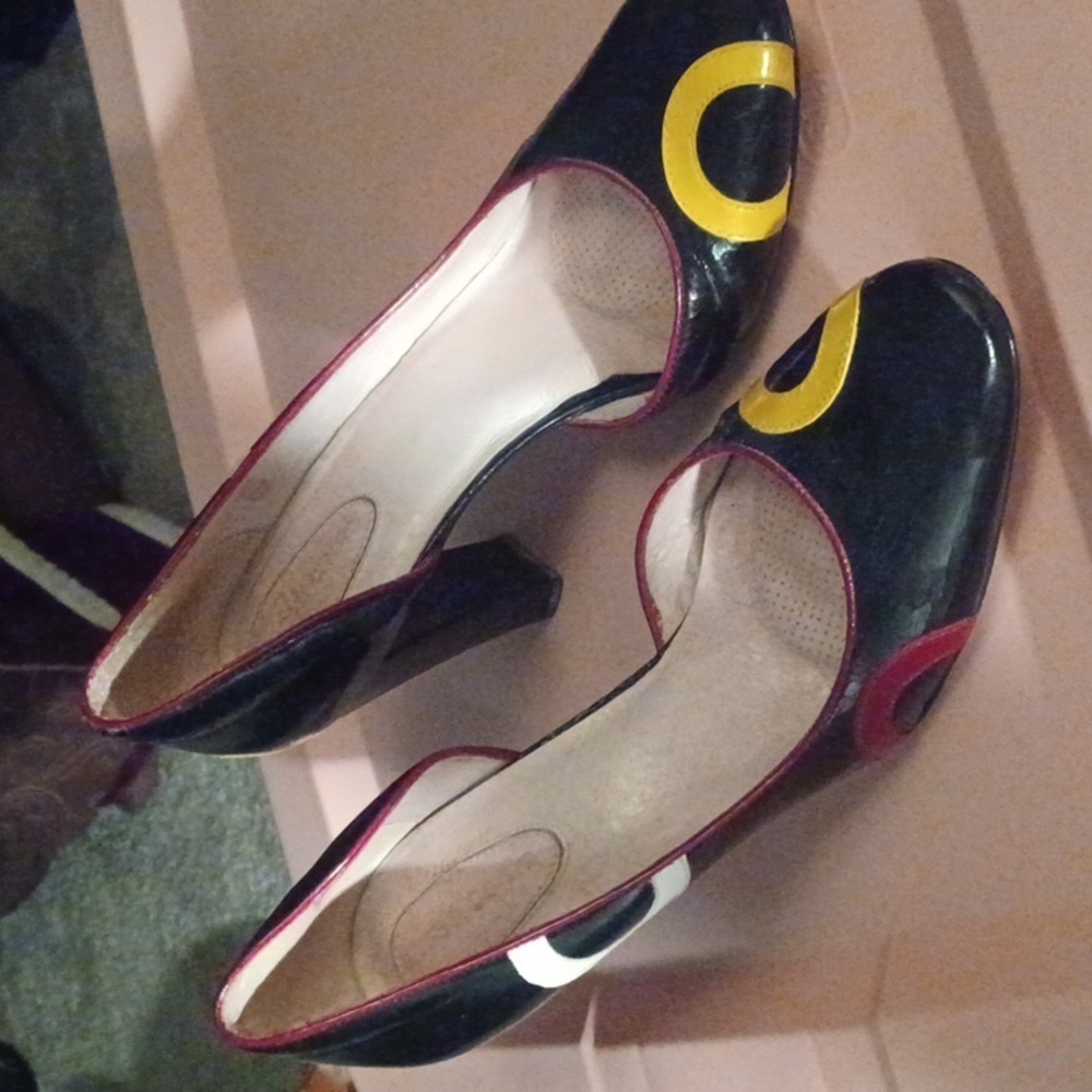 Corso Como | retro leather circle pump heels Size 8.5